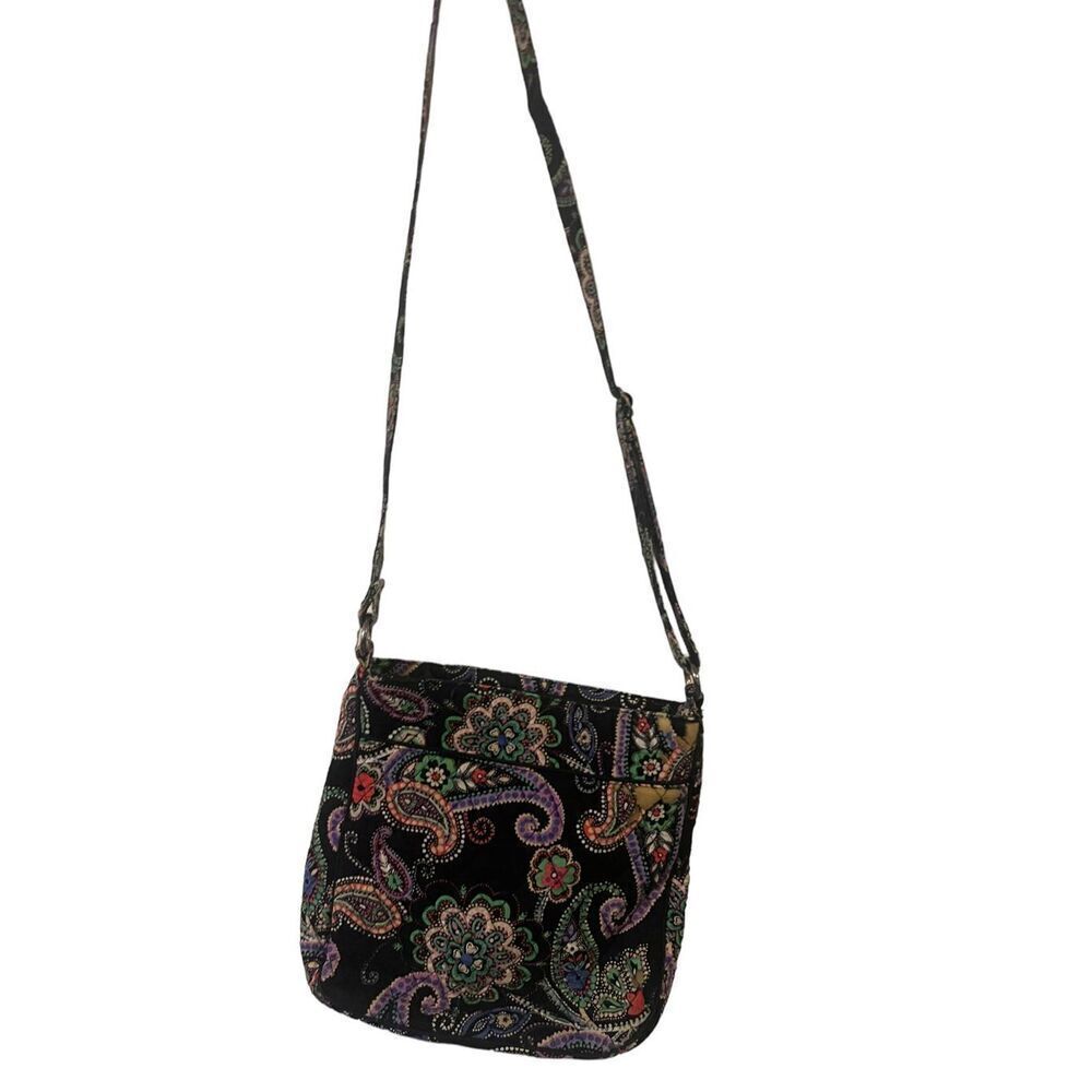 Vera Bradley Womens Multi Color Floral Paisley Print Shoulder Crossbody Bag